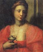 PULIGO, Domenico Portrait of a Woman Dressed as Mary Magdalen oil painting artist